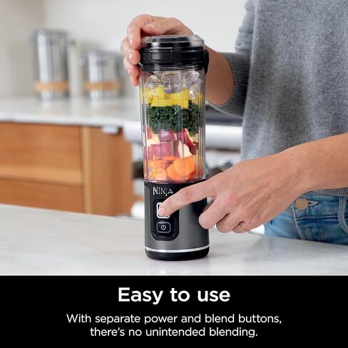 Ninja Blast Portable Blender, Cordless, 18oz. Vessel, Personal Blender For-Shakes and Smoothies, BPA Free, Leakproof-Lid and Sip Spout, USB-C Rechargeable, Dishwasher Safe Parts, Olive Green, BC151OG in Saudi Arabia