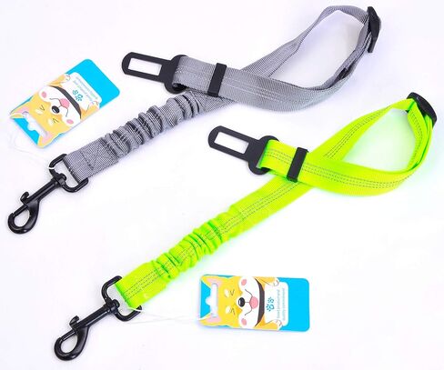 3 Colors Dog Safety Belt Pet Seat Belt Dog Car Harness Adjustable 360° zinc Alloy Buckle with Elastic,High Strength,Wear-Resistant and Durable,Easy to Install,Easy to Wash(Grey) in Kuwait