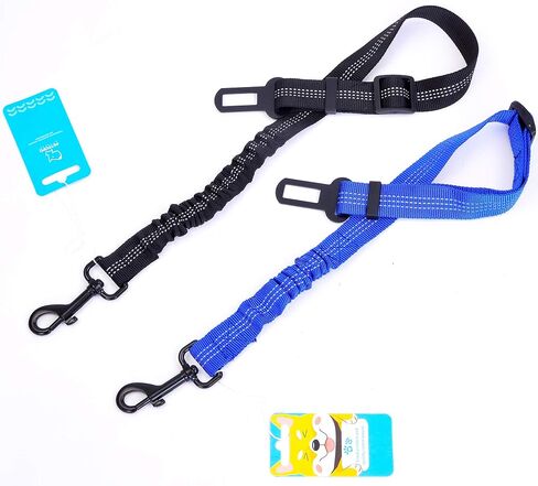 3 Colors Dog Safety Belt Pet Seat Belt Dog Car Harness Adjustable 360° zinc Alloy Buckle with Elastic,High Strength,Wear-Resistant and Durable,Easy to Install,Easy to Wash(Grey) in Kuwait