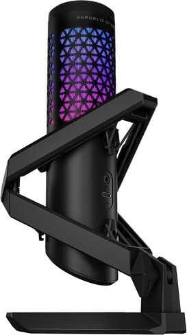 ASUS ROG Carnyx USB Gaming Microphone (25mm Condenser Capsule, 192kHz/24-bit, Cardioid, high-Pass Filter, Built-in pop Filter, Metal Shock Mount, one-Touch Mute, Aura Sync RGB)- Moonlight White in Saudi Arabia