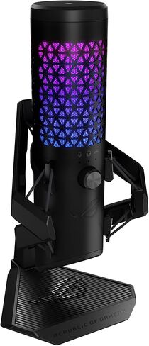 ASUS ROG Carnyx USB Gaming Microphone (25mm Condenser Capsule, 192kHz/24-bit, Cardioid, high-Pass Filter, Built-in pop Filter, Metal Shock Mount, one-Touch Mute, Aura Sync RGB)- Moonlight White in Saudi Arabia