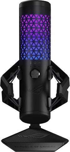 ASUS ROG Carnyx USB Gaming Microphone (25mm Condenser Capsule, 192kHz/24-bit, Cardioid, high-Pass Filter, Built-in pop Filter, Metal Shock Mount, one-Touch Mute, Aura Sync RGB)- Moonlight White in Saudi Arabia