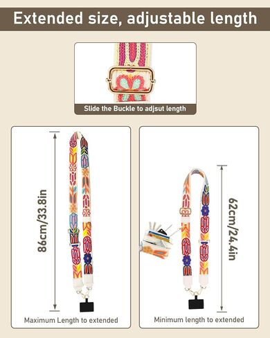 Clip and Go Strap for Phone with Wallet Crossbody,Adjustable Phone Strap with Zippered Pouch,Upgraded and Extended in Length,Save the Girls Phone Strap with Wallet,Cross Body Phone Strap(Boho Blue） in Kuwait