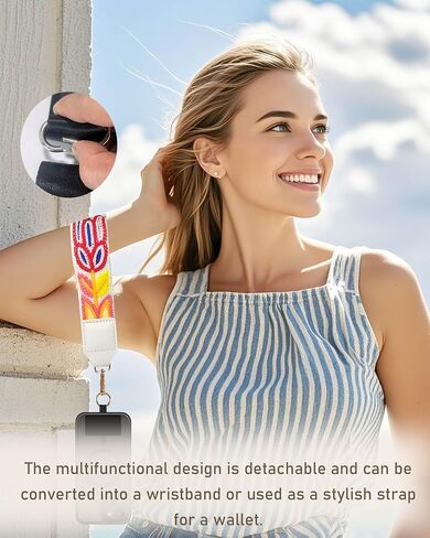 Clip and Go Strap for Phone with Wallet Crossbody,Adjustable Phone Strap with Zippered Pouch,Upgraded and Extended in Length,Save the Girls Phone Strap with Wallet,Cross Body Phone Strap(Boho Blue） in Kuwait