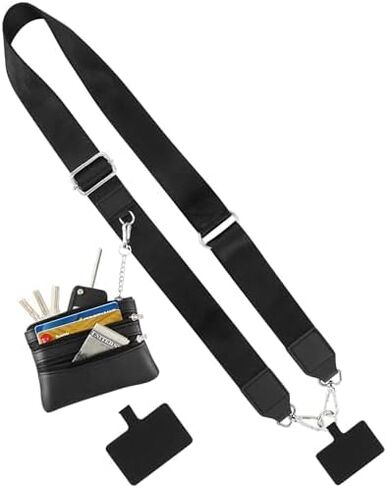 Clip and Go Strap for Phone with Wallet Crossbody,Adjustable Phone Strap with Zippered Pouch,Upgraded and Extended in Length,Save the Girls Phone Strap with Wallet,Cross Body Phone Strap(Boho Blue） in Kuwait