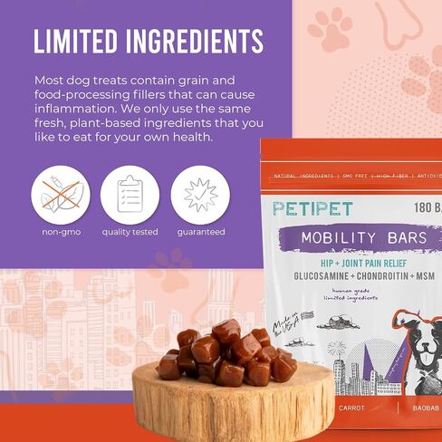 Hip and Joint Supplement for Dogs - Glucosamine and Tumeric Treats - Anti-Inflammatory Chews for Joint Health Support, Arthritis, Pain Relief - For Large and Small Breeds, Senior Dogs, Puppies in Saudi Arabia