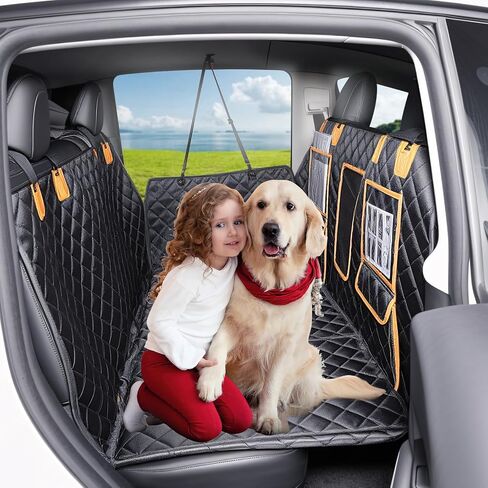 Back Seat Extender for Dogs, Hard Bottom Dog Car Seat Cover for Back Seat, Holds 400 lbs, Hard Bottom Dog Hammock, Car Back Seat Extender, Waterproof Dog Travel Bed for Car, SUV, Truck in Saudi Arabia