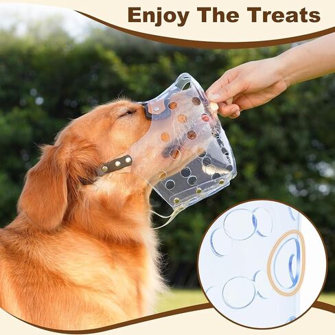 Mayerzon Dog Muzzle, Basket Muzzle for Large Medium Small Dogs, Humane Breathable Cage Mouth Guard to Prevent Biting Chewing Eating for Grooming Training Walking Vet Visits (L, Clear) in Kuwait
