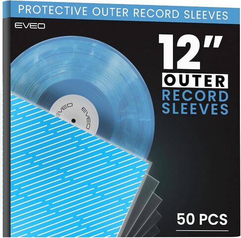 15 Vinyl Record Sleeves for Vinyl Records- Crystal Clear Vinyl Sleeves, Record Sleeves Outer Vinyl Protective Sleeves| for 12" LP Albums Vinyl Outer Sleeves, Single & Double LP Archive Quality Covers in Kuwait