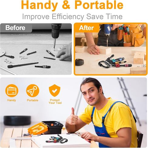 Stocking Stuffers for Men Bit Holder Tools Gifts for Men Gifts Christmas Screwdriver Drill Bit Holder Keychain 1/4 Hex Shank Socket Impact Extension Bar Cool Stuff Gadgets Idea Gifts for Dad Adult Him in Saudi Arabia