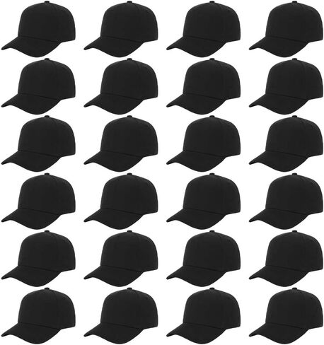 ZH Wholesale Bulk Baseball Caps,24 PC Blank Baseball Caps, Adjustable Back Strap Plain Baseball Cap for Men Women in Kuwait
