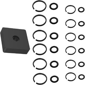 3/8" and 1/2" Impact Retaining Ring Clip Friction Ring with O-Ring for Milwaukee Electric/Pneumatic Type Impact Wrench, Retainer Ring Anvil Install Tool Included (6+6 Sets)