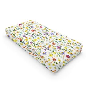 Watercolor Flowers Changing Pad Covers Colorful Floral Leaves Changing Table Sheets for Boy Girl Wild Plants Soft Breathable Stretchy Snug Fitted Baby Diaper Changing Table Mats Cover 32''x16''