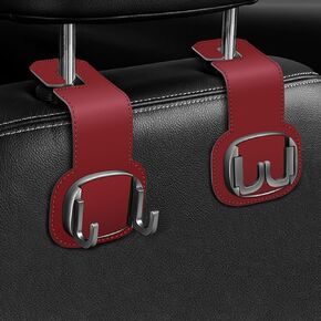 New Car Seat Hook Folding Back Storage Seat Hook Hook Organizer Universal Handbag Purse Coat Fit Car Accessories for Women And Men Wine Red