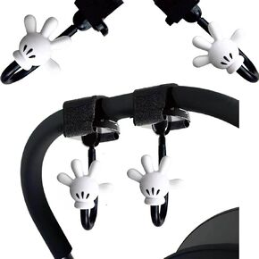 2 Pcs Stroller Hooks, Adjustable Stroller and Car Seat Hooks, Sticky and Hanging Dual Hooks, Universal Storage Hooks for Hanging Bags and Shopping, Mommy Stroller Accessories (Abstract Palm)