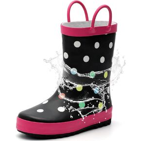 Furuian Color Changing Toddlers Rain Boots, Kids Rain Boots for Girls Boys Waterproof Rubber Rain Boots for Toddler Girl Outdoor Rainboots with Easy-on Handles Cute Prints(Toddler/Little Kid/Big Kid)