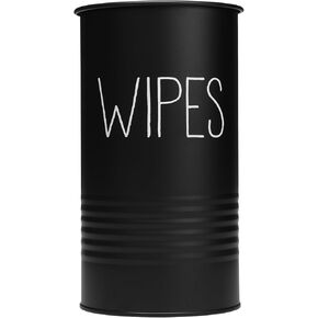 Wipe Holder for Kitchen/Bathroom Counter, Disinfectant Wipe Container, Modern Farmhouse Kitchen Decor, Vintage Countertop Wipe Storage Organizer Caddy, Steel with Matte Black Finish