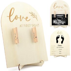 Baby Sonogram Picture Frame, Wooden Ultrasound Picture Frame, Double Sided Baby Sonogram Photo Frame, Baby Keepsake Announcement Nursery Decor