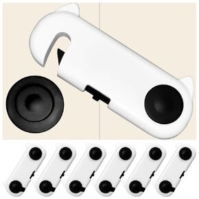 Taeku Cabinet Safety Locks, 6 Pack Baby Proofing Child Safety Latches with Strong Adhesive for Kitchen Drawers, Cabinets, Closets, Pantry, and Doors (Black)