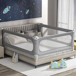Bed Rails for Toddlers, Height Adjustable Baby Bed Rail Guard, Kids Safety Bed Rail with Child Lock - Universal Designed for Twin, Full, Queen, King Size (1 Side:47"(L) ×27"(H))