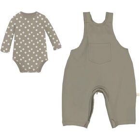 GUNAMUNA Unisex Baby Fleece Overall Set, Easy Diaper Change Zipper, Soft Warm Overalls for Toddlers, 0 to 24 Months