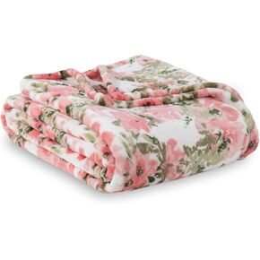 Berkshire Blanket-Classic Heavyweight Soft Printed VelvetLoft® Plush Warm Blanket, Twin Size Soft Fuzzy Blanket for Couch Sofa Bed, Abstraction Pink Green, 60in x 90in