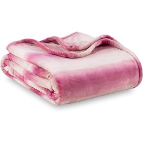 Berkshire Blanket-Classic Heavyweight Soft Printed VelvetLoft® Plush Warm Blanket, Twin Size Soft Fuzzy Blanket for Couch Sofa Bed, Abstraction Pink Green, 60in x 90in in Kuwait