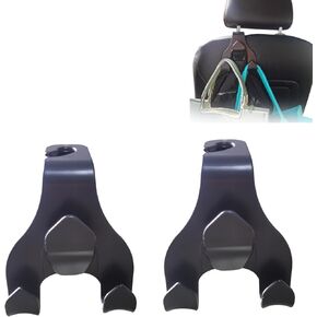 Car Purse Hook, Car Seat Hooks Car Hooks for Headrest, Headrest Hooks for Handbags and Grocery Bags (Black - 2 Pack)