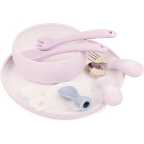 8PCS Silicone Baby Plates, Bowls & Utensils Set for Toddlers 1-3 & Infants | Durable & Safe Toddler Plates | Ideal for Infant Feeding & Self-Feeding