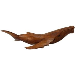 Barry Owen Co. Humpback Whale Statue Wooden Home Decor Figurine, 7 1/2 Inches