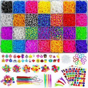 Momo's Den Rubber Band Bracelet Kit Bracelet Making kit Rubber Band 12100+ Loom Bracelet Kit, Big Giftable Case with Premium Quality Accessories, 28 Unique Bright Colour Bands, Refill Kit Boy & Girl
