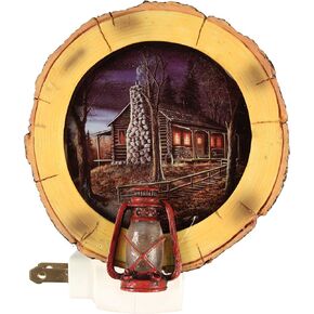 Rivers Edge Products Night Light with Automatic Light Sensor, Rustic Home Decor Wall Plug in, 360 Degree Light Rotation, Auto On-Off Nightlight for Bathroom, Hallway, Bedroom, Nursery, Kitchen, Cabin