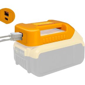 1 Pack USB Charger Adapter for Dewalt 20V Battery with USB & Type-C Fast Charging Power Wheel Adapter USB Charger (Adapter Only)