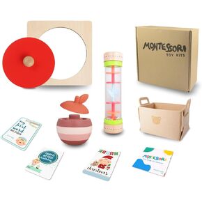 Montessori Toys for Babies 6-12 Months – Wooden Baby Educational Toys, Sensory Development Baby Gift Set for 6-12 Month Old, Perfect, Montessori Must-Haves for Infants