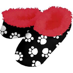 Snoozies Sherpa-Lined Slipper Socks - Fuzzy and Cute Slippers for Women with Non-Slip Sole - Ladies Warm Slippers