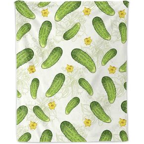 Pickle Blanket for Pickle Lovers - 40x50 Inches Crib Size - Soft Cozy Fuzzy Blanket Gift - White Funny Throw Blanket for Couch, Chair, Office