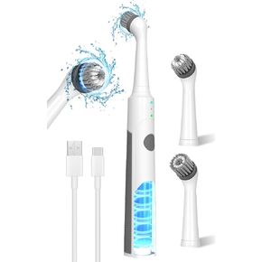 Electric Cleaning Brush Grout Brush: Rechargeable Crevice Cleaning Brushes Set Scrub Brush for Shower Cleaner Tile Floor Electric Scrubber Power Cleaning Tools for Home Kitchen Window Bathroom Tub