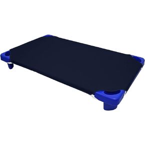 Cot Sheets for Daycare 12 Pieces Standard Size Daycare Pre-School Cot Sheet 22 x 52 Inches Toddler Cot Sheets Breathable Polycotton Cot Bed Cover Sheet - Navy Blue, LA 01 -52