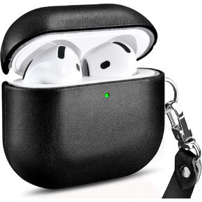 AirPods 4 Leather Case, ICARER Genuine Leather AirPod 4 Case Support Wireless Chargin, MagSafe and Led Light for Apple AirPods 4 (2024) (Brown) in Saudi Arabia
