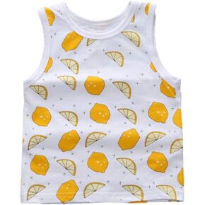 Summer Baby Fruit Printed Cotton Tank Tops Tee Shirts for 0-4 Years Old