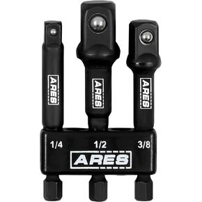ARES 22046 – 3-Piece 3-Inch Impact Wobble Extension Set - 1/4-Inch, 3/8-Inch, and 1/2-Inch Drive Wobble Extensions Offer 30-Degree Range of Motion for Enhanced Access – Includes Extension Holder