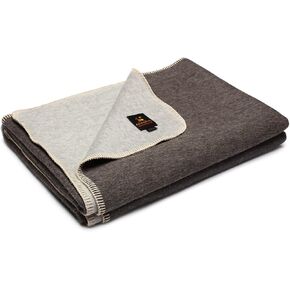 Eco 100% Baby Alpaca Blanket Twin Size 79" x 59" Natural Fiber Wool Throw Soft Hypoallergenic Dye Chemical and Toxin-Free Ethical Biodegradable Sustainable (Silver Gray/Gray, Twin)