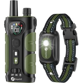 Dog Shock Collar,3300FT Dog Training Collar with Remote,IPX8 Waterproof E-Collar with Beep,Vibration,Shock,Light,Shock Lock Mode,Electric Shock Collar for Small Medium Large Dogs,Black