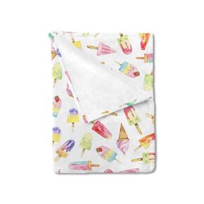 Colorful Fruit Ice Cream Baby Blanket for Boy Girl Watercolor Ice Cream Flannel Soft Swaddle Blanket Boho Summer Beach Receiving Blankets for Newborn Nursery Toddler Bed Crib Blankets 30x40