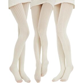JaGely 3 Pieces Women Fishnet Hollow out Knitted Patterned Tights Chiffon Lace Stockings Tights Vertical Strips