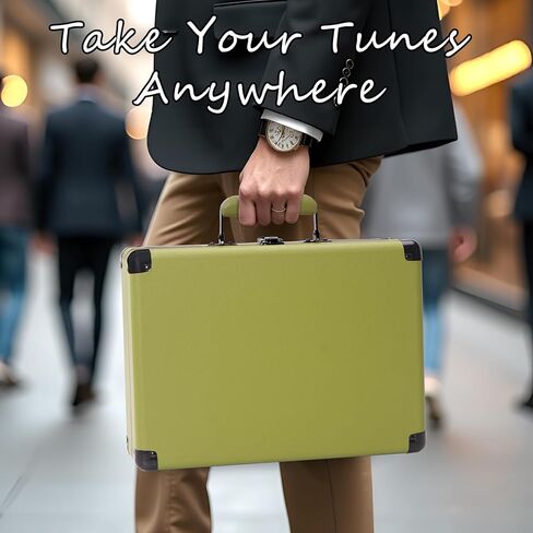 Bluetooth Record Player with Speakers, 3-Speed Portable Suitcase Turntable LP Player, Belt-Drive Vinyl Record Player with PC Recording, RCA/AUX/Headphone Jack, Purple in Kuwait