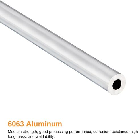 uxcell 6063 Aluminum Round Tube, 17mm OD 15mm Inner Dia 400mm Length Pipe Tubing for Industry DIY Projects in Saudi Arabia