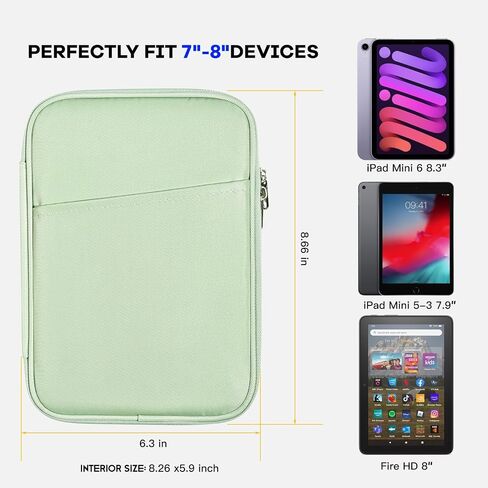 حافظة تابلت 7.9 بوصة لجهاز iPad Mini 6/ Mini 5 4 7.9 بوصة، Fire HD 8/8 Plus، Samsung Galaxy Tab A7 Lite 8.7 بوصة/ Tab A 8.4 بوصة، حقيبة واقية، أسود in Saudi Arabia