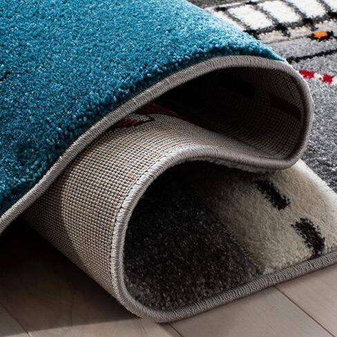 SAFAVIEH Carousel Kids Collection Accent Rug - 2' x 3', Grey & Ivory, Non-Shedding & Easy Care, Ideal for High Traffic Areas for Boys & Girls in Playroom, Nursery, Bedroom (CRK192F) in Saudi Arabia