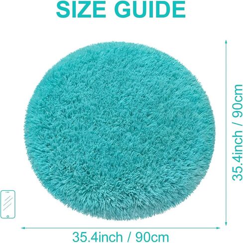 Purple Rug for Girls Room 3 Ft Fluffy Rug for Bedroom Shag Round Circle Rug, Soft Furry Carpet for Teen Room Aesthetic Décor Circular Rug for Baby Nursery Dorm Living Room Playroom Home Decor in Saudi Arabia